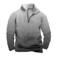thumbnail image 3 of Namayuj Mens Zip Up Sweatshirts Basic Gradient Round Neck Sweatshirt Lightweight Pullover Tops Stand Collar Winter Long Sleeve Shirts, 3 of 6