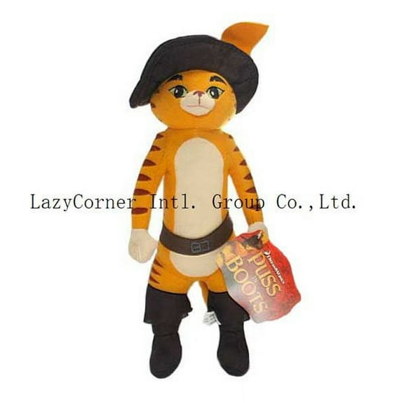 1(pcs) x New Super Cute Shrek Puss In Boots Cat 35cm 14'' Soft Plush Toy Doll Great Gift for Kids