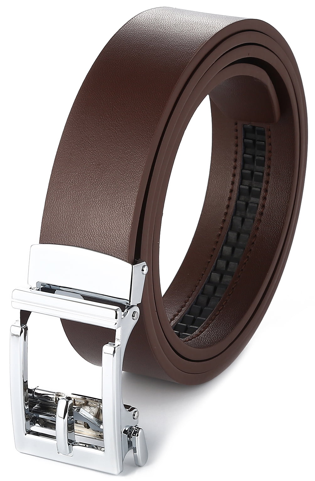 Gelante Men's Genuine Leather Ratchet Dress Belt With Automatic Sliding