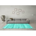 thumbnail image 3 of Ahgly Company Indoor Rectangle Trellis Turquoise Blue Modern Area Rugs, 5' x 7', 3 of 4