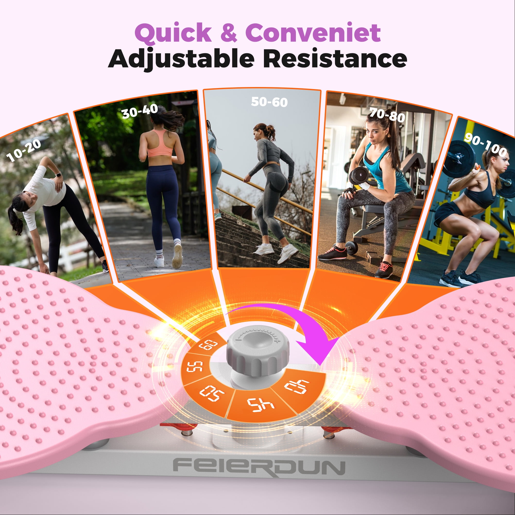 UPGO Slim Waist Twister - 330 lbs Silent Ab Toner Machine for Women, Core Workout Board, Home Gym Equipment for Hourglass Figure & Love Handle Reduction, Pink