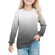thumbnail image 2 of Cowsor Girl's Crew Neck Tie Dye Sweatshirts with No Hood Casual Color Block Long Sleeve Pullover Tops, 2 of 7