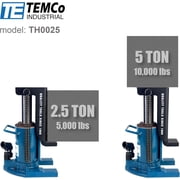 TEMCo TH0025 Hydraulic Container/Machine Toe Jack (2.5 Ton - 5 Ton) Lift Capacity
