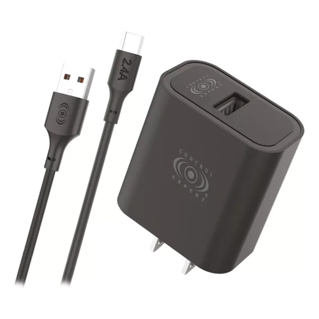 Cargador Control Expert Para Celular De Carga Rápida Usb V8 Color Negro