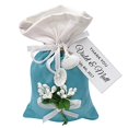 thumbnail image 1 of 40 Small Favor Bags Wedding Party Bag With Personalized Paper Tags Satin and Lace Drawstring Gift Pouch 4" x 6.5", 1 of 1