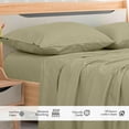 thumbnail image 4 of Royale Linen 300 Thread Count 100% Long Staple Combed Cotton Flat Sheet -Super Soft - Top Sheet - Queen Flat Sheet Sold Separately - Breathable, Cool & Crisp Percale Flat Sheet Only (Queen,SageGreen), 4 of 10