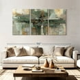 thumbnail image 2 of Elephant Stock Morning Fjord Rifle Green Wall Art - Horizontal Multi Panel Canvas - Living Room Wall Decor - Abstract Multi Panel - Green And Gray Decor By Silvia Vassileva - 92" x 45", 2 of 8