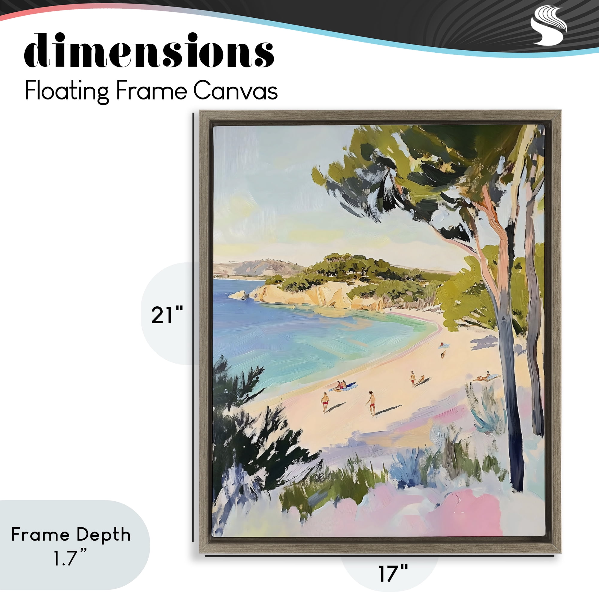 Stupell Industries Amalfi Coast Beach Escape Brown Framed Floater Canvas Wall Art, design by The Prints Vibe
