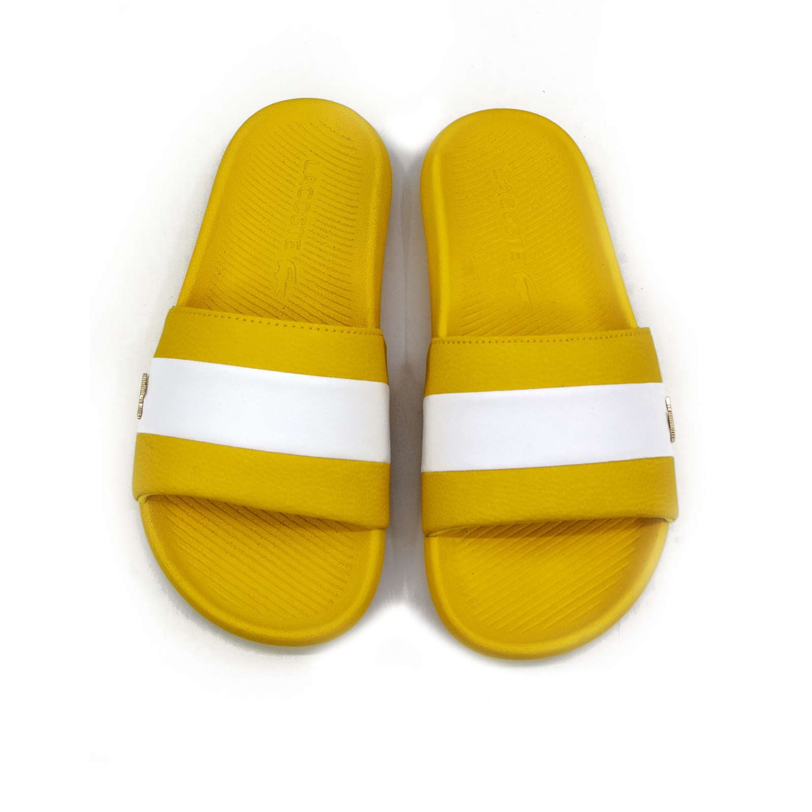 lacoste croco slide sandal