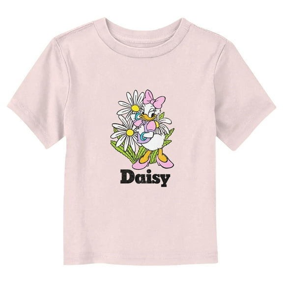 Toddler's Mickey & Friends Distressed Daisy and Flowers Graphic Tee Light Pink 5T