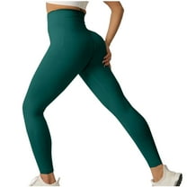 LLYwey High Waisted Pants For Women Woman Solid Color quick-dry Elastic High Waist tight Lift The Hip Yoga Pants Female Casual Pants Long Pant Style H2304 Green S
