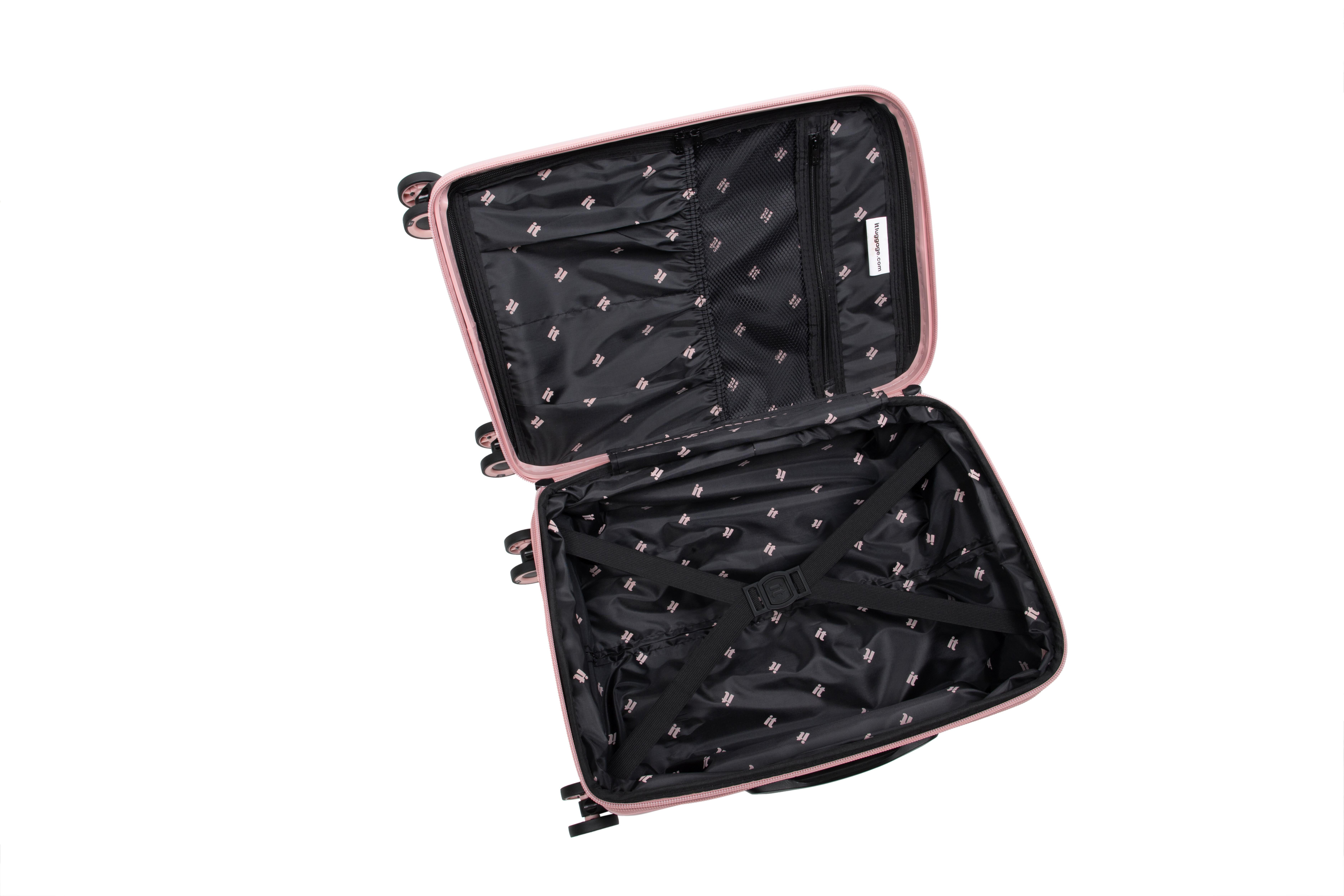 it luggage Traversed 21" Hardside Carry-On 8 Wheel Expandable Luggage Suitcase Spinner, Metallic Rose Gold