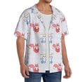 thumbnail image 3 of Salouo Red Squirrel And Blue Rabbit Pattern Cuban Collar Shirts for Men Button-Down Shirt Men's Short Sleeve Shirts Hawaiian Shirts Casual Shirts -X-Large, 3 of 6