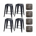 thumbnail image 5 of AmeriHome Black 24 inch Metal Backless Bar Stool  Wood Seat with Dark Elm Finish- 4 Piece, 5 of 7