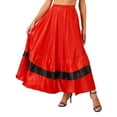 thumbnail image 6 of Raenseen Womens Flamenco Dance Skirt Folkloric Spanish Bull Dance Skirts Full Circle Mexican Type C 180 Degree One Size, 6 of 9