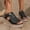 Black#4001, variant on RuiJiao Women's Peep-Toe Wedge Sandals Roman Style with Pearl Buckle Embellishments, Soft Leather Upper, Comfortable Thick Heel for Casual Spring Summer Wear