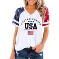 thumbnail image 3 of America 250 Shirt Women's Casual Solid V Neck Short Sleeve Tee Everyday Womens Tees White L, 3 of 5