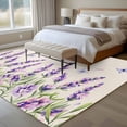 thumbnail image 4 of Botanical Lavender Floral Area Rugs 5'x7', Washable Small Throw Rugs for Laundry Room Playroom, Purple Flowers Butterfly Beige Indoor Outdoor Rug Non-Slip Low Pile Carpet Runner Reversible Floor Mats, 4 of 8