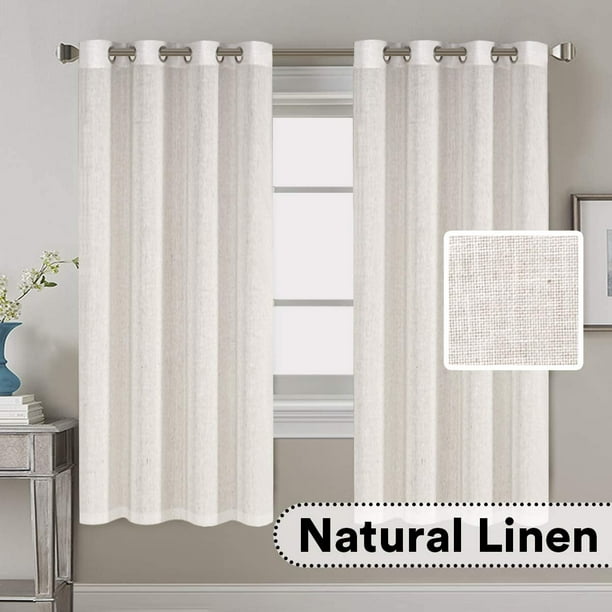 Decorative Linen Kitchen Curtains 63 Inches Long Bedroom Window Treatments For Living Room Rich Curtain Panels And Ds Classic Nickel Grommet Natural 2 Com Decorative Linen Kitchen Curtains, White Linen Curtains 63 Inches Long