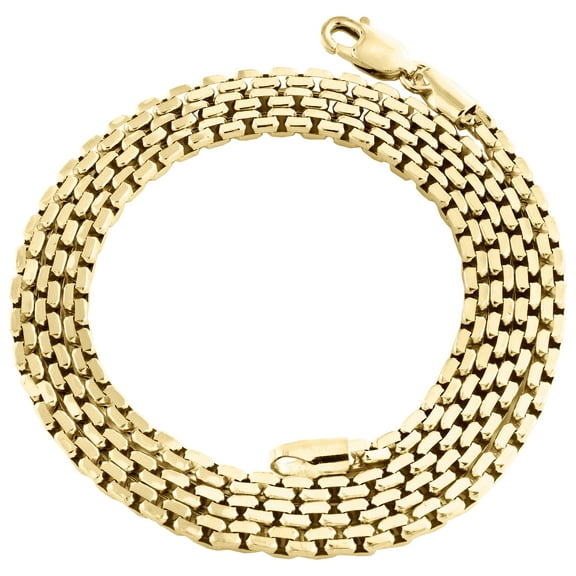 10K Yellow Gold 2.25mm Hollow Open Square Box Chain Unisex Necklace 18 Inch