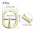 thumbnail image 2 of Uxcell 6Pack 0.75" Single Prong Belt Buckle Oval Center Bar Buckles for Leather Craft, Gold, 2 of 6