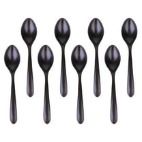 Supvox 8pcs Black Matte Soup Spoons Stylish Porridge Spoons For Kitchen Use And Dining Cutlery