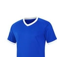 thumbnail image 6 of Xdegoge 2 Piece Kids Athletic Soccer Uniform V-Neck Short Sleeve Sport Tees Quick-Dry Workout Shorts Set Team Training Activity Wear, 4T-13Y, 6 of 9