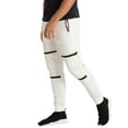 thumbnail image 3 of Vibes Men Fleece Jogger Sweatpants Zip Trim Ecru X-Large, 3 of 5