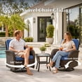 thumbnail image 3 of Unnifurnzi 6 Pieces Patio Bistro Set Outdoor Swivel Rocker Patio Chairs with Side Table Patio Furniture for Deck Porch Garden Balcony Poolside-Brown/Blue, 3 of 7