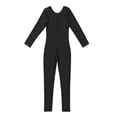 thumbnail image 5 of Raenseen Kids Girls One Piece Long Sleeves Gymnastics Leotard Full Length Bodysuit Jumpsuit Ballet Black S, 5 of 8