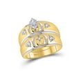 thumbnail image 2 of 10kt Yellow Gold His Hers Marquise Diamond Cross Matching Wedding Set 1/6 Cttw, 2 of 3