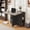 Grey Carlo Oak, variant on Hijob 47" Folding Dining Table for 4, Drop Leaf Dining Table with 6 Wheels and 2-Layer Storage Shelf, Space Saving Kitchen Table for Small Spaces, Apartment, Grey Carlo Oak + Matte Black