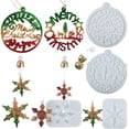 thumbnail image 2 of Opvise Wind Chime Mold Easy Demoulding Hollowed-out Suspensible DIY Christmas Snowflake Letter Pendant Mold D, 2 of 7