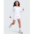 thumbnail image 3 of CRZ YOGA Girls Cloudweight Long Sleeve Athletic Shirts Active Sports Casual Tees Crew Neck Side Slit Winter Kids Teen, 3 of 6