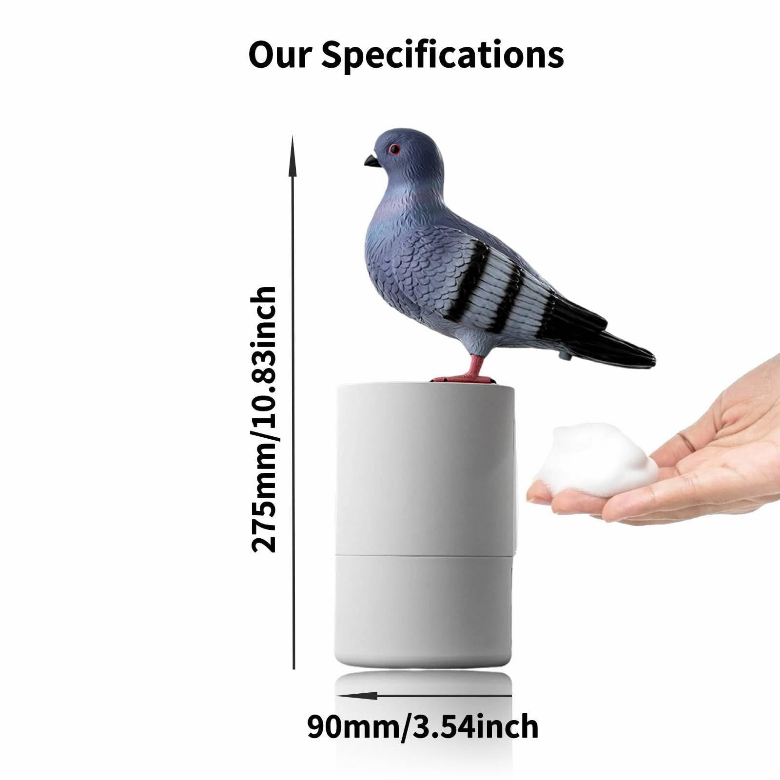 Bird of Peace Foam Soap Dispenser - Funny Pigeon Poop Induction Hand Washer Automatic Soap Dispenser for Kitchen & Bathroom (Gray)