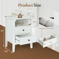 thumbnail image 2 of RoyalCraft Fluted 2 Drawer Nightstand, Bedroom Table w/ Charging Station, White, 2 of 8