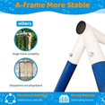 thumbnail image 5 of 2 Seat Outdoor Swing with Adjustable Rope,Saucer Swing&Belt Swing,Easy to Clean,Metal Frame Swing Sets for Backyard,Antique Blue, 5 of 9