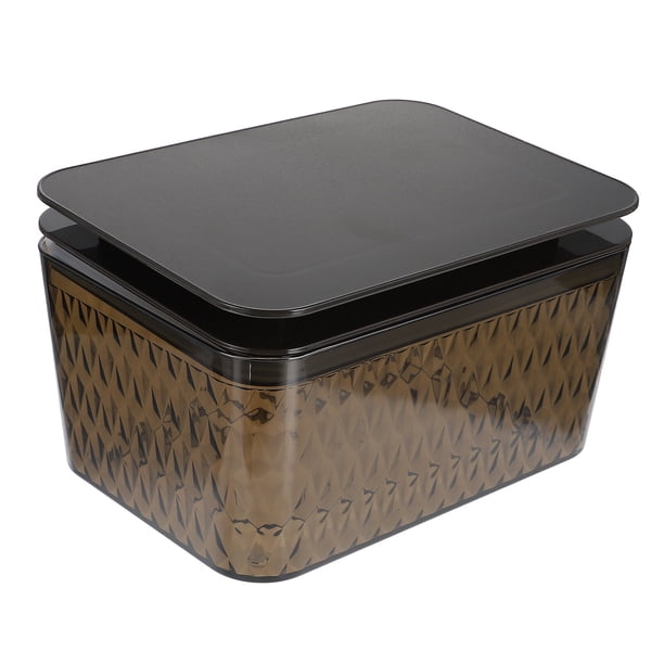 1pc Práctica caja de plástico para servilletas Caja de almacenamiento de pañuelos Recipiente para servilletas con tapa