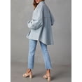 thumbnail image 2 of Arvbitana Women's Oversized Denim Jacket Long Sleeve Solid Color Shirts Button Down Boyfriend Jeans Coat Loose Trucker Jacket With Pocket, 2 of 5