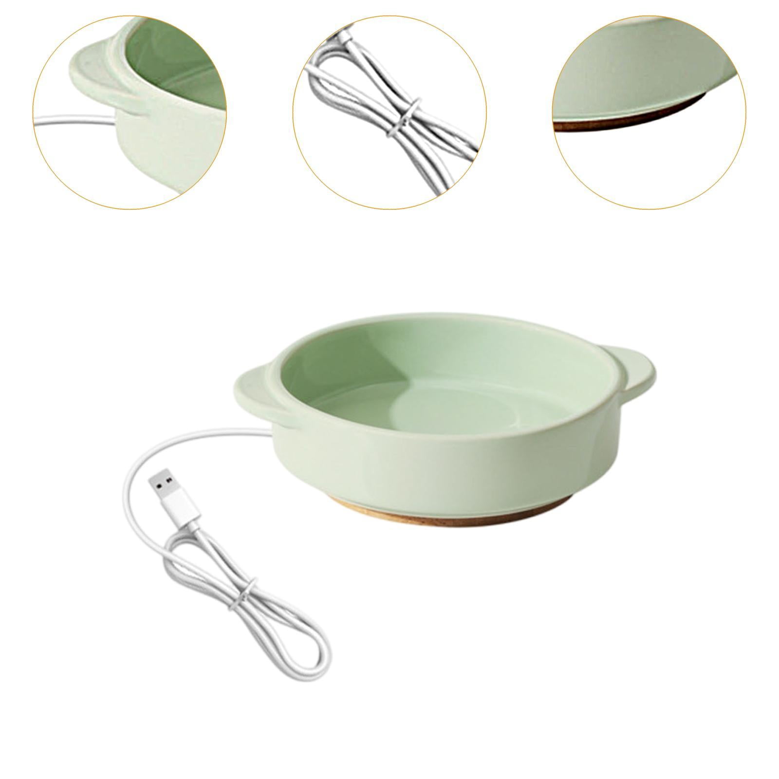 Serenable Pet Heated Bowl Elevated Cat Dog Feeding Bowl Ceramic Pet Water Bowl Thermostatic Warm Water Dish with Anti Slip Pads Suitable for Cats Small Dogs Out 4.5cm Height