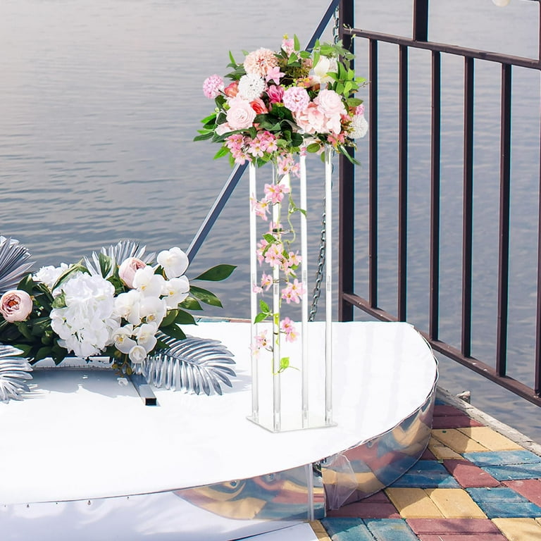 Acrylic Vases Wedding Centerpieces Decorative Flower Arrangement Stand for  Desk Decor 80cm x 20cm 