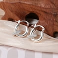 thumbnail image 6 of Lancharmed Silver Plated Studs Earrings for Womens,Knife Pin Hollow Tube Zircon Bezel Earring Mother Gifts, 6 of 7