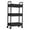 Black, variant on 3 Tier Mobile Utility Cart Organizer Holder Free Standing Storage Shelves Corner Black