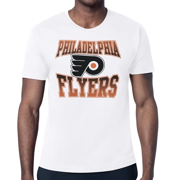 Men's Starter White Philadelphia Flyers Comic Style Team Graphic T-Shirt