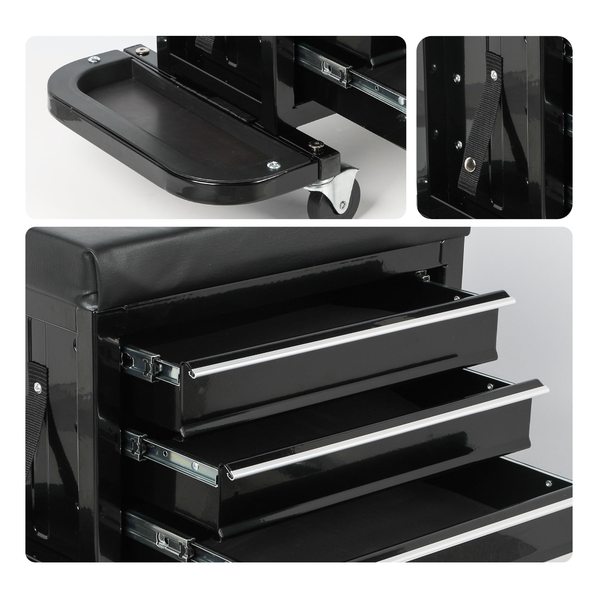 Mechanic Roller Seat with 3 Drawers Tool Box