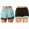 thumbnail image 2 of Just Love Womans Pajamas Shorts - PJs - Sleepwear (Pack of 2) (Black - Blue Scroll Damask (Pack of 2), Small), 2 of 2