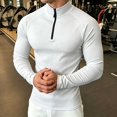 thumbnail image 5 of Cmfcve Mens Muscle Shirts 1/4 Zip Slim Fit Long Sleeve Shirts Casual Athletic Layering Tops, 5 of 6