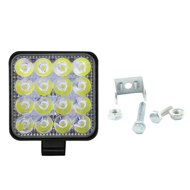 Jygee Car Spotlight 48W 6000K 16LED Floodlight Waterproof Square Car Soft Working Light for SUV Truck