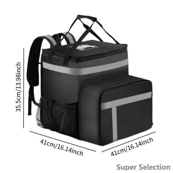 Double Shoulder Insulated Food Delivery Backpack, 25L Leakproof Thermal Bag With Adjustable Straps, Commercial Grade Waterproof Oxford Cloth Cooler For Pizza Delivery, Outdoor Picnic, Beach Camping