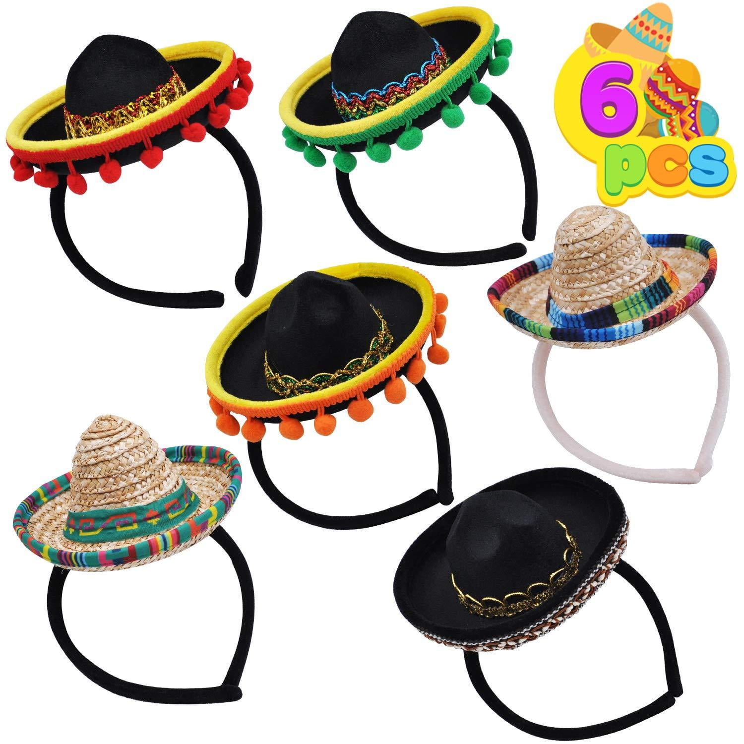 4 Pcs Cinco De Mayo Sombrero Headband Hat Mexican Sombrero Party Hats Decorations Fiesta Carnival Festivals Birthday Coco Mexican Theme Party Supplies Photo Props